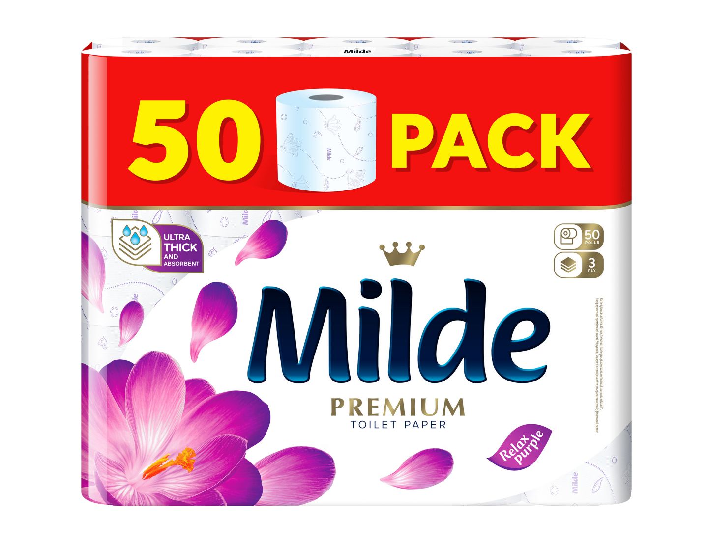 Тоалетна хартия Relax Purple трипластова (MILDE)